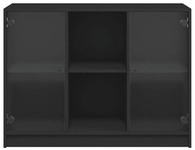 fekete szerelt fa tálalószekrény 102x37x75,5 cm