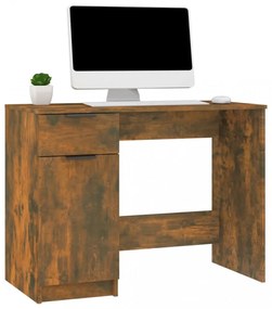 füstös tölgyszínű szerelt fa íróasztal 100 x 50 x 75 cm