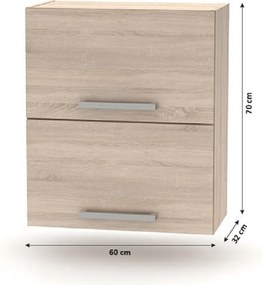 Billenő felsőszekrény 2DV, tölgy sonoma, NOVA PLUS NOPL-008-VH