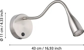 Eglo 901783 - LED flexibilis fali lámpa USB-vel OLIVANDINO LED/3,8W/230V króm