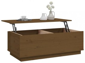 mézbarna tömör fenyőfa dohányzóasztal 100 x 50 x 35 cm