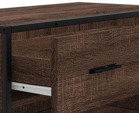 barna tölgy színű szerelt fa és fém cipőszekrény 75x38x97,5 cm