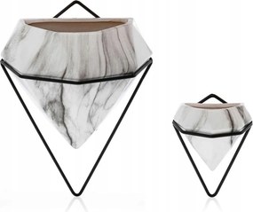 Dekorációs kaspó szett lógó fehér márvány virágágyás szett