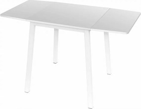 Étkezőasztal, MDF fóliázott/fém, fehér, 60-120x60 cm, MAURO
