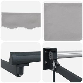 Kézi Behúzható Napellenző Világosszürke 350x250 cm