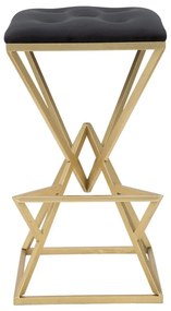 Fekete-aranyszínű kárpitozott bárszék (ülésmagasság 75 cm) Piramid – Mauro Ferretti