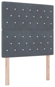 Boxspring Ágy Matrac Közép Szürke 90x190 cm Bársonyos