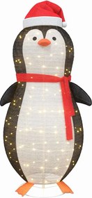 vidaXL Havas pingvin figura 600 LED-del Meleg fehér 78 x 178 cm szövet