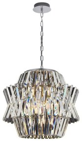Kristály csillár láncon CROWN 12xE14/40W/230V króm