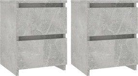 vidaXL 2 db betonszürke szerelt fa éjjeliszekrény 30 x 30 x 40 cm