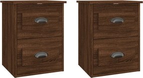 vidaXL 2db barna tölgyszínű falra szerelhető éjjeliszekrény 41,5x36x53