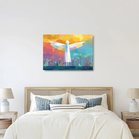 Üveg kép - Virágok őrzője (70x50 cm)