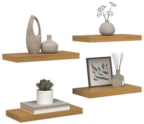 vidaXL Falpolc Falra szerelhető 4 pcs Bézs 50 x 23,5 x 4 cm Faanyag