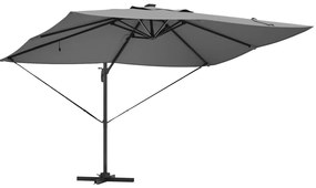 Konzolos Roma napernyő LED-del Antracit 352x251x265 cm Alumínium