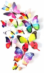Vidám Fal |  Színes 3D pillangók többszínűek