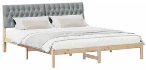 Ágykeret Kárpitozott Fejtámlával fejtámlával Barna 180 x 200 cm