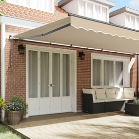 Behúzható napellenző Bézs 600 × 350 cm Poliészter és acél