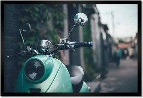 Poszter keretben 60x40 Türkiz robogó