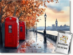 Fotótapéta Flizelina Anglia London Temza Big Ben Ősz 254x184 ragasztó