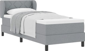 vidaXL Boxrugós ágy matracmal Világosszürke 80 x 200 cm szövet