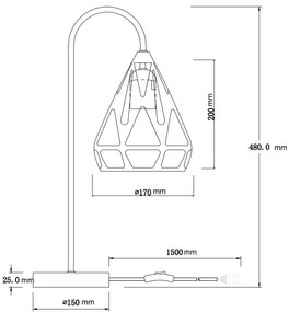 Globo 15889T - Asztali lámpa HASSAN 1xE27/40W/230V