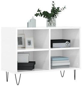 fehér magasfényű szerelt fa TV-szekrény 69,5x30x50 cm