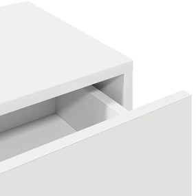 Falipolc fiókokkal fehér 80x33x17 cm műszaki fa