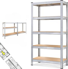 HEAVY nagy teherbírású polc, max. 875kg, 90x40x180cm, ezüst Jurhan