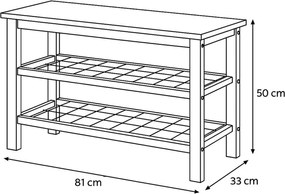 Cipőtartó 2 polccal fekete színben Belföldi Raktárról