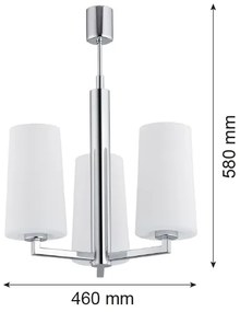 Argon 1224 - Csillár rúdon CAMELOT 3xE27/15W/230V fényes króm