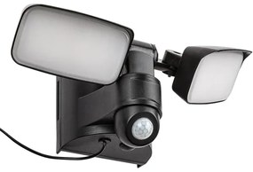 Rabalux 77091 - LESZNO LED napelemes fali lámpa 2x5W, IP54, fekete