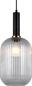 ITALUX PND-5588-1L-BKCL ANTIOLA Modern Led Függesztett Lámpa Fekete, Átlátszó E27 IP20