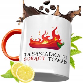 Narancssárga Bögre Szomszédnak Ajándék fényképes nyomattal