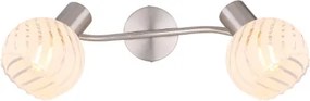Globo 54025-2 Spotlámpa matt króm fém és fehér szatén üveg búrával. LxBxH:360x190x192, exkl. 2xE27 40W 230V