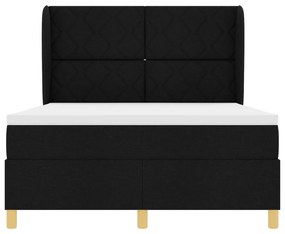 Boxspring Ágy Matrac Készlettel Fekete 140x200 cm Szövet