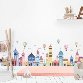 Falmatrica "Hőlégballonok a város felett" 50x160 cm
