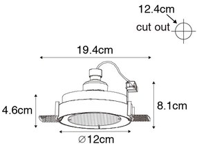 Modern beépíthető reflektor fehér GU10 AR70 kerek trim nélküli - Oneon