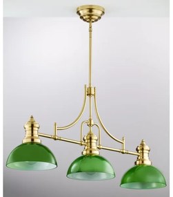 Jupiter 2074 - PLATINO rudas függeszték 3xE27/15W/230V zöld/arany