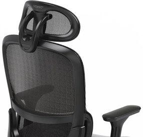 Ergonomikus irodai forgószék Neyo deréktámasz, fejtámla, háló, fekete