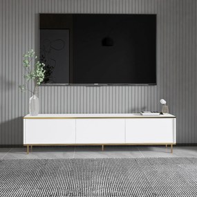 TV szekrény Imaj - White, Gold