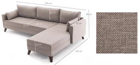 KORFU L-alakú jobb oldali sarokülőgarnitúra, krémszínű