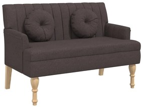 sötétbarna szövetpad párnákkal 113x64,5x75,5 cm