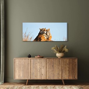 Kép - Tigris és a kölyke (120x50 cm)