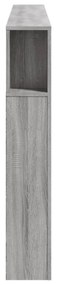 szürke sonoma szerelt fa LED-es fejtámla 200 x 18,5 x 103,5 cm