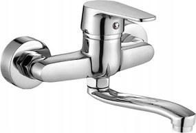 Fali Mosdócsap Telepített, Mozgatható Kiöntővel, Króm