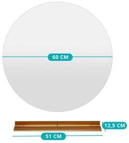 60 cm-es, LED-es fürdőszobai tükör 