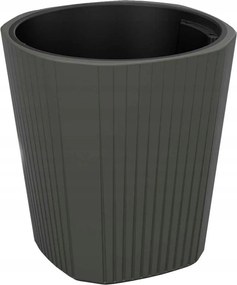 Virágtartó betéttel Nagy antracit virágtartó terasz kert 39x41 cm