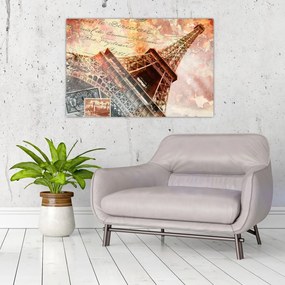 Kép - Eiffel-torony vintage stílusban (90x60 cm)