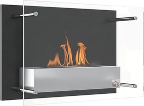 HOMCOM Fali Bioetanol Kandalló 1,5 L Kapacitású Bioetanol Tűzhely 3 Órás Égés Rozsdamentes Acél Tartály 20-25 m²-hez 60x22x40 cm Fekete | Aosom