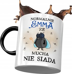 Fekete Bögre Emma Feleség Barátnő Ajándék Nyomtatott Fotóval